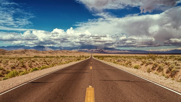 Nevada highway in the desert