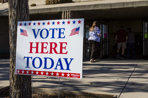 A polling site in Fallon, Nevada on Nov. 3, 2020.