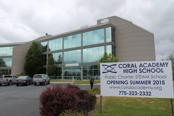 Charter school Coral Academy retrofitted a former bank building in south Reno to accommodate 400 high school students.